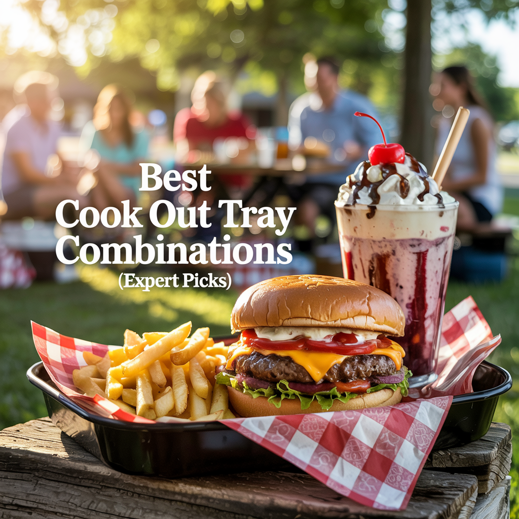 Best Cook Out Tray Combinations (Expert Picks) 1 A high-quality image showing a full Cook Out tray (main, 2 sides, drink/shake).